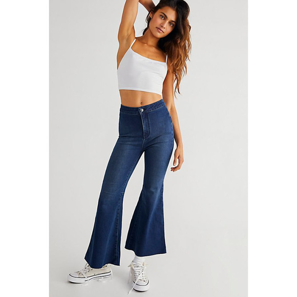 Free People Youthquake Crop Flare Jeans Size 28 NWOT - Picture 1 of 6